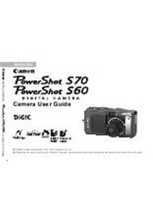 Canon PowerShot S70 manual. Camera Instructions.